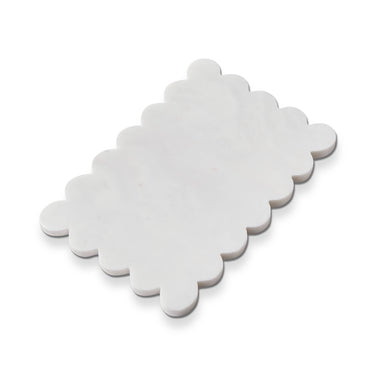 tag - Scalloped Rectangle Marble Board White Everyday
