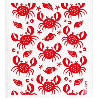 Red Crabs Swedish Dishcloth