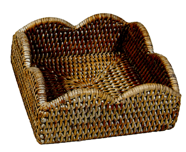 Rattan Scallop Cocktail Napkin Holder