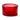 Red glass candle holder with a pink candle inside on a white background