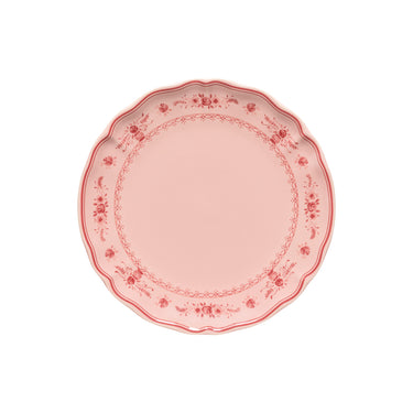 Red and Pink Dinner Plate with Floral Border.
