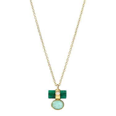 Gold heart-shaped pendant necklace on a white background