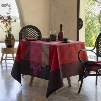 Hacienda Red Tablecloth by Le Jacquard Francais