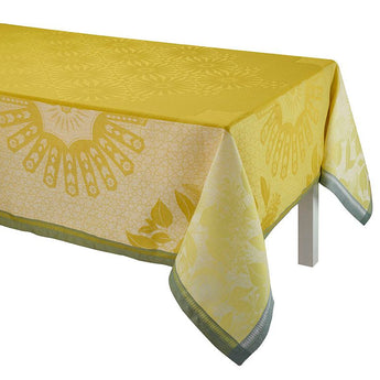 Jardin D’Orient Yellow Tablecloth by Le Jacquard Francais at Welcome Home in Annapolis