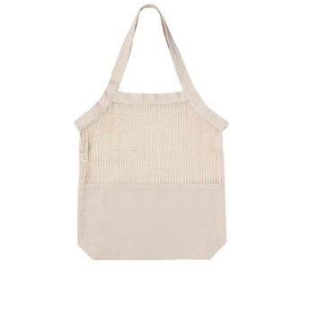 Mesh and Canvas Market Tote Bag