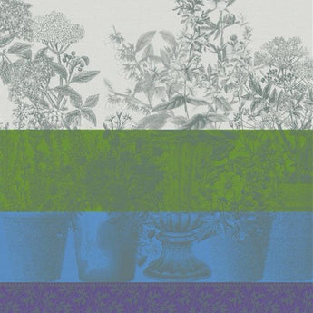 Floraison Rayé Blue Tea Towels by Le Jacquard Francasis of France at Welcome Home in Annapolis