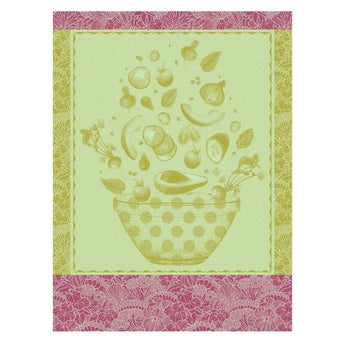 Le Jacquard Francais Kitchen Tea Towels featuring Fresh bowls of salad in shades of green, available at Welcome Home in Annapolis