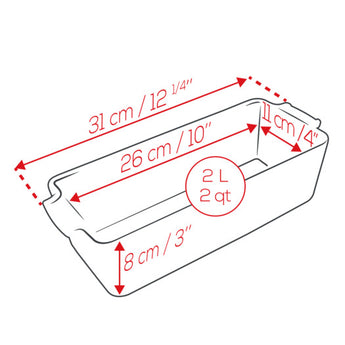 Measurements for Peugeot Slate Grey Ceramic Loaf Pan