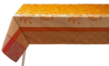 Le Jacquard Francais Arrière-pays Coated Cotton Orange Tablecloth