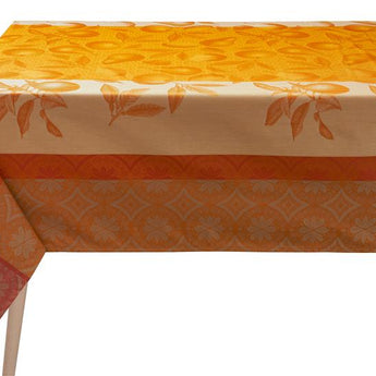 Le Jacquard Francais Arrière-pays Coated Cotton Orange Tablecloth