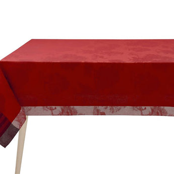 Le Jacquard Francais Souveraine Red Linen Tablecloth