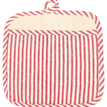 Red and white striped potholder