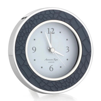 Addison Ross Blue & Silver Crocodile Alarm Clock