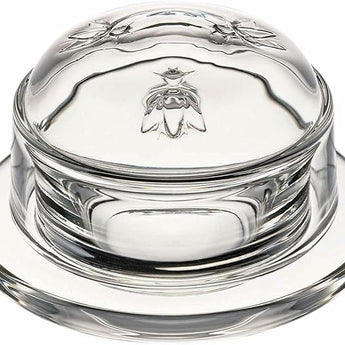 La Rochere Glass Bee Butter Dish Set Made in France available at Welcome Home