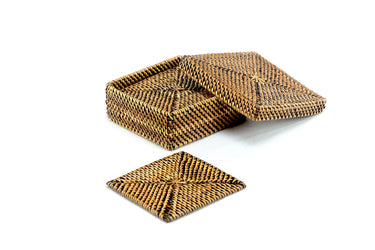 Set of 6 Square Woven Coasters