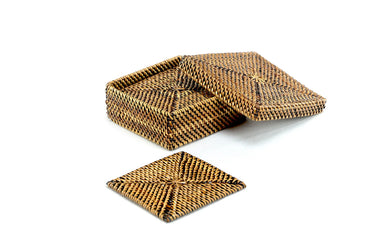 Set of 6 Square Woven Coasters