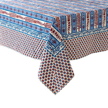 Couleur Nature Avignon Red and Blue Tablecloth 