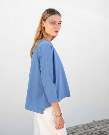 Mersea Azure Catalina Slub Tee