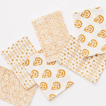 Pomegranate India Hicks Multi Golden, Set of 6 Cocktail Napkins. Avaliable at Welcome Home Annapolis.