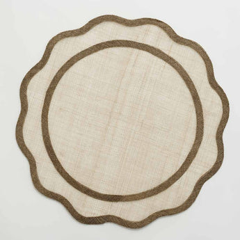 Pomrgranate Brown Scallloped Rice Paper Placemat. Set of 4. Avaliable at Welcome Home Annapolis