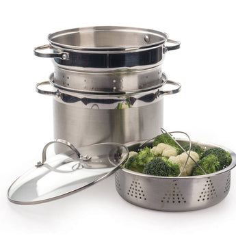 RSVP stainless steel multi-cooker cookware stock pot available at Welcome Home Annapolis.