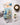 Painting of sailboats on a canvas with art supplies on a gray surface