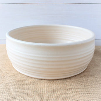 Soft white serving bowl