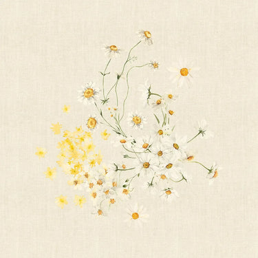 Beige Napkin daisy yellow white green