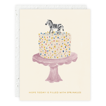 Zebra Cake -Birthday Card