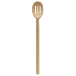 French Beechwood Round Slotted Spoon, 11.5in