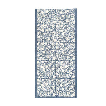 Couleur Nature, Meadows Bleu Table Runner. Available in a 16"x72" and a 16"x90" at Welcome Home Annapolis.