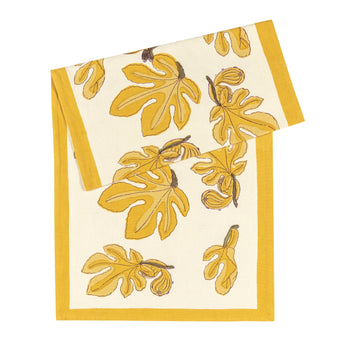 Citrine fig and cream table runner by Couleur Nature, available at Welcome Home in Annapolis