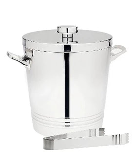 Stainless steel ice bucket and tongs