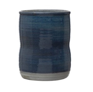 Blue Stoneware Utensil Holder/Crock