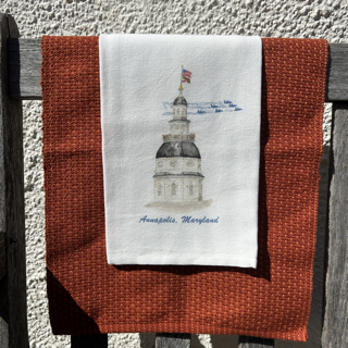 MD State House & Blue Angels Annapolis Tea Towel