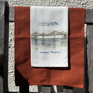 Bay Bridge & Blue Angels Annapolis Tea Towel