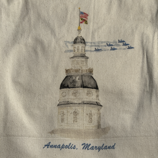 French Graffiti - MD State House & Blue Angels Annapolis Tote Bag