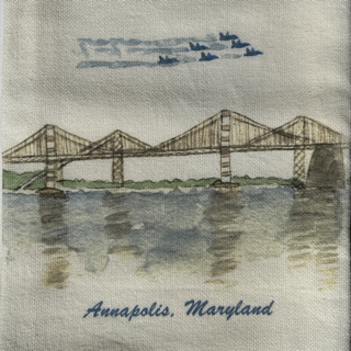 Bay Bridge & Blue Angels Annapolis Tea Towel