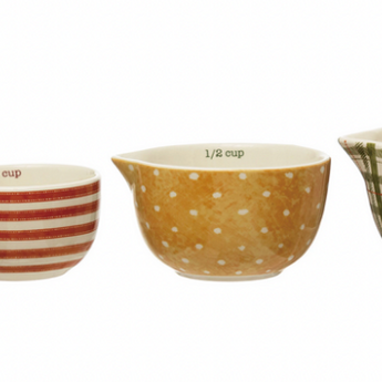 Stoneware Patterend Measuring Cups