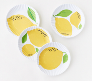 7.5" Lemon Melamine Paper Plate Set