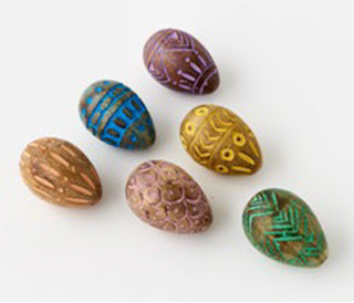 Carved Wood Egg, 6 Styles