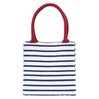 RockFlowerPaper Itsy Bitsy Navy and Red French Style Bateau Reusable Tote Bags