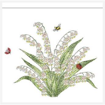 Embroidered Lily of the Vally Guest Towel
