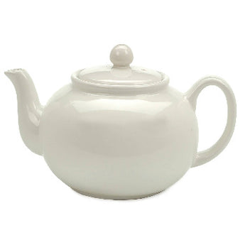 White stoneware teapot, available at Welcome Home in Annapolis
