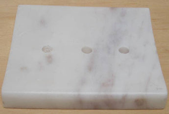 Natural Habitat - Stone Marble Rectangle Concave 3-Hole Soap Dish