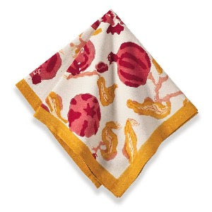 Yellow and red cloth napkins
