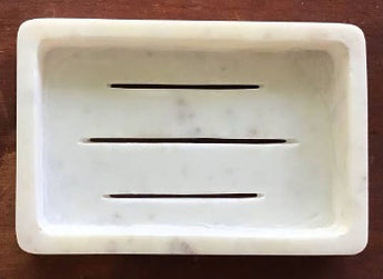 White marble soap dish