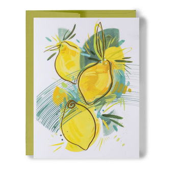 Three Lemons | Citrus Gold Foil Greeting Card