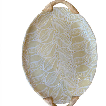 Small Oval Butter Tahiti Tray with Handles