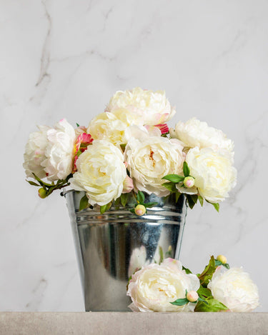 Artificial White Peony 19.5"